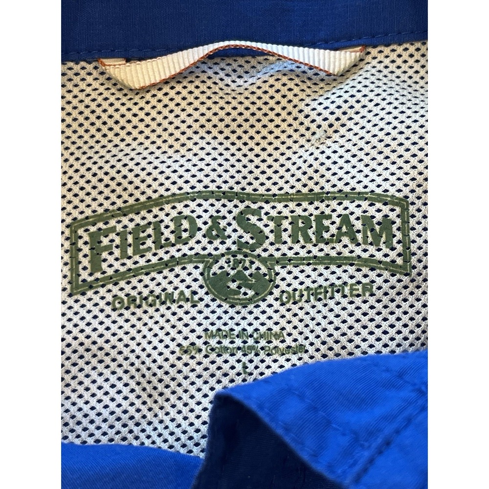 Field & Stream Shirt Mens L Blue Short Sleeve Button Down Cotton Poly Mesh - Picture 5 of 12